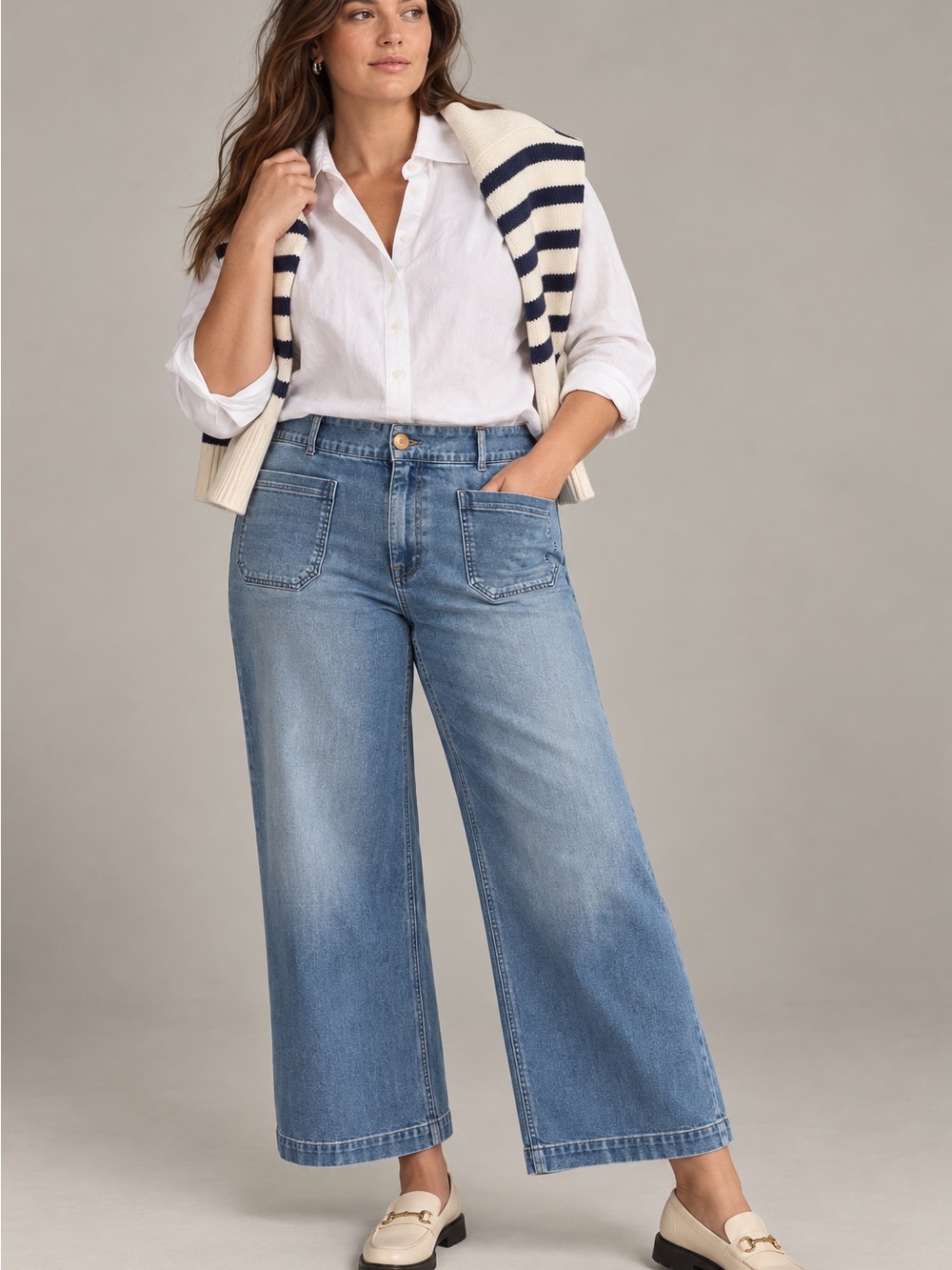 Maeve The Colette High Rise Wide Leg Jeans 18W Light Wash Anthropologie